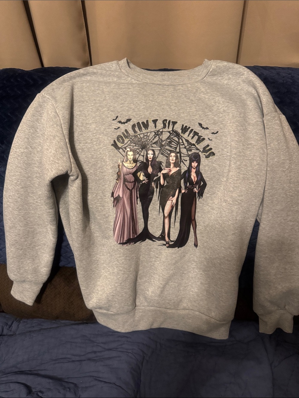 Source Unknown Gray Graphic 'You Can't Sit With Us' Crewneck Sweatshirt bats